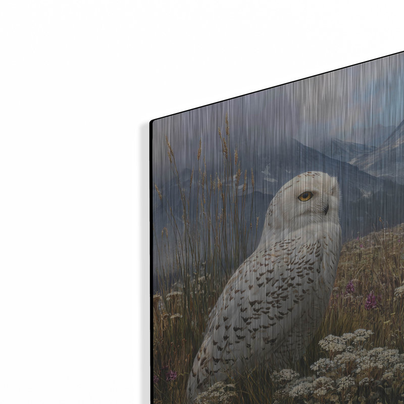  «Snowy Owl» par Ann Klee, art mural en métal, 12 po x 16 po, H 16 po x l 12 po