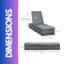 195cm Long Reclining Single Chaise with Cushions