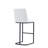 Serena Modern Vegan Leather Upholstered Metal Bar Stool in White-97344298-97344299