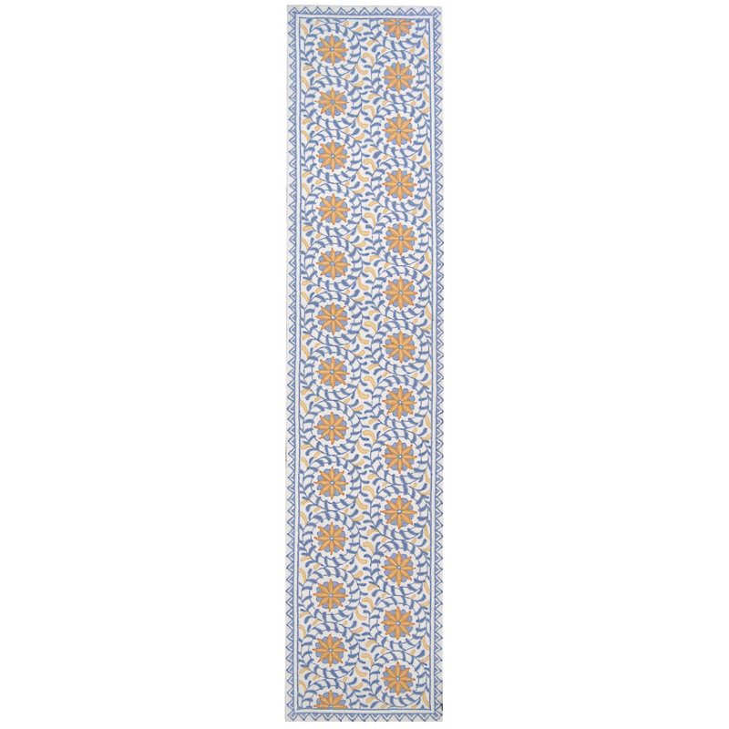 Chelsea Hand Hooked Wool Floral Rug, Runner 2'6" x 14'