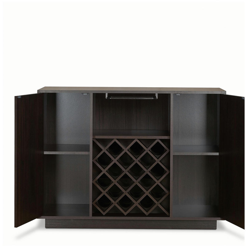 Hazen Espresso Finish Wine Cabinet
