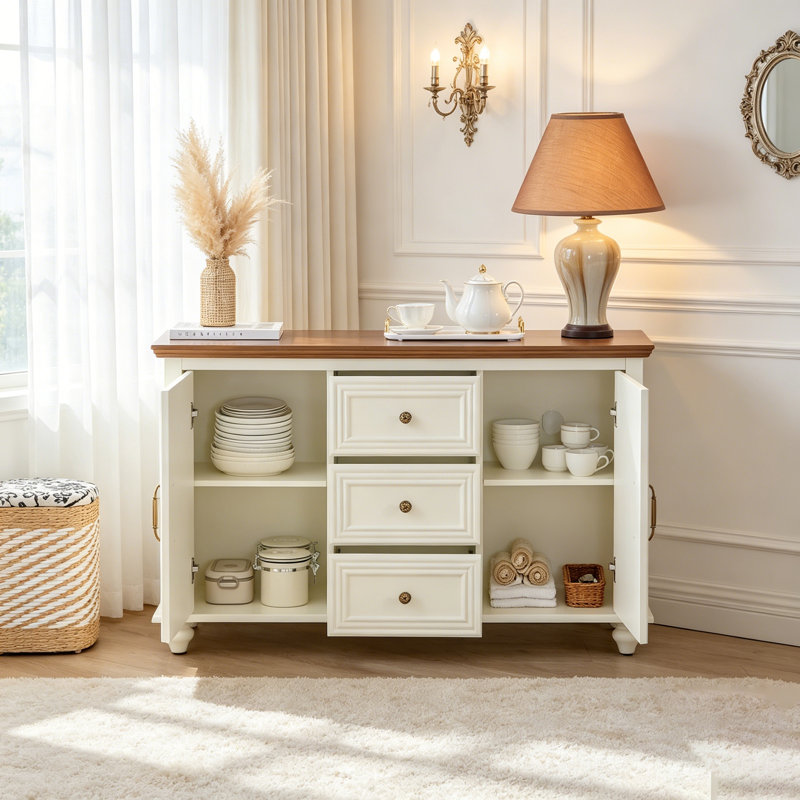 Mid Century Modern Sideboard With Storage, Spacious 2 Doors And 3 Drawers For Versatile Home Use, Durable And Stylish