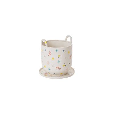 Pot à fleurs avec soucoupe Ditsy 8 po x 7 po