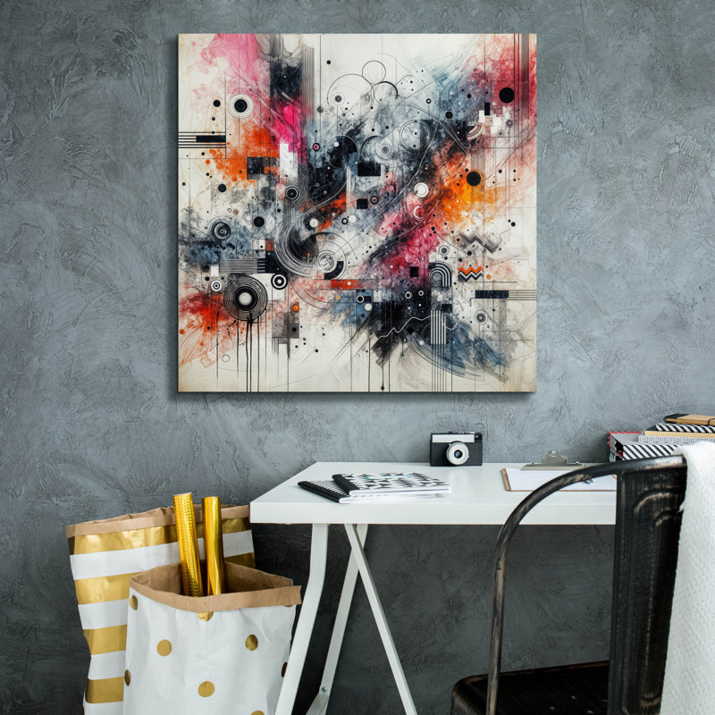  'Abstract With Pink' by Rey Klimt Canvas Wall Art, 26" x 26"
