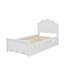 Un lit plateforme en bois avec une tête de lit et un lit gigogne assorti-362188219-362188218