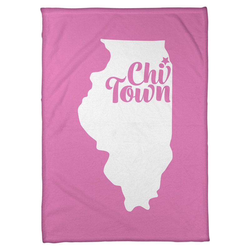 Couverture de polaire chicago de la maison, 50 po x 60 po, Rose