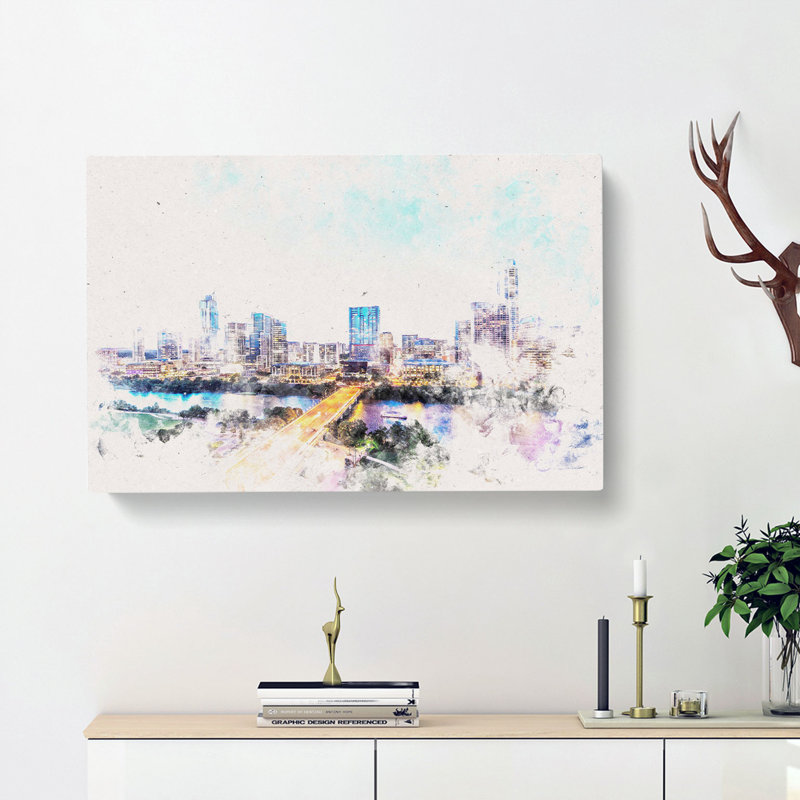 Austin Texas Skyline - Wrapped Canvas, 60cm H x 91cm W x 3cm D