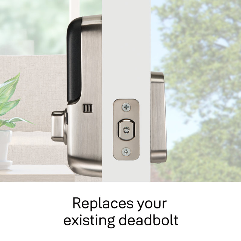 Pêne dormant à écran tactile sans clé Assure Lock SL avec poignée Z-Wave avec poignée Ridgefield, Nickel satiné