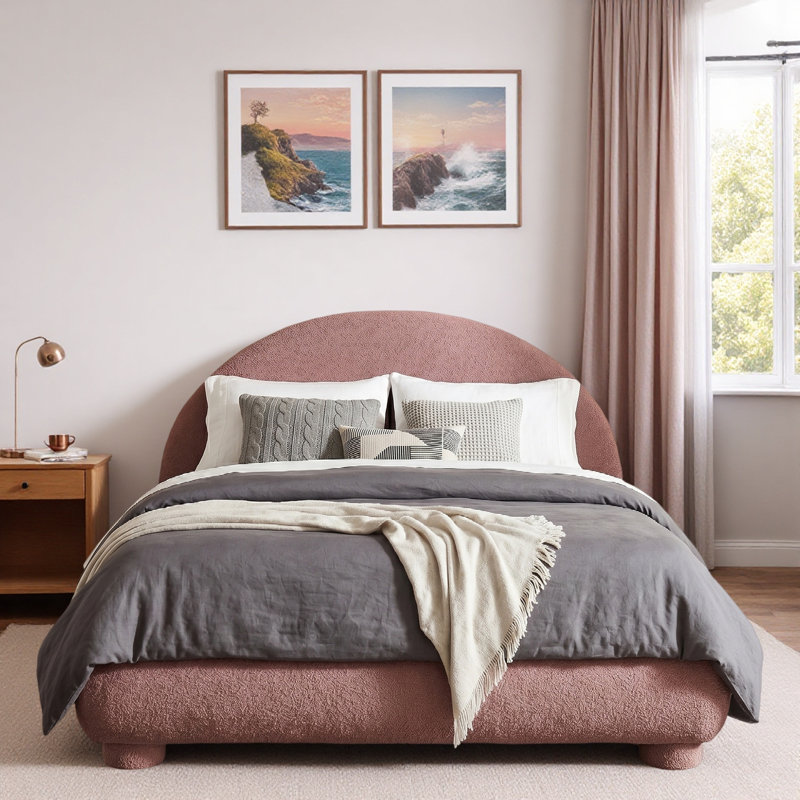 Lit plateforme Boucle, Grand lit, Russet Red
