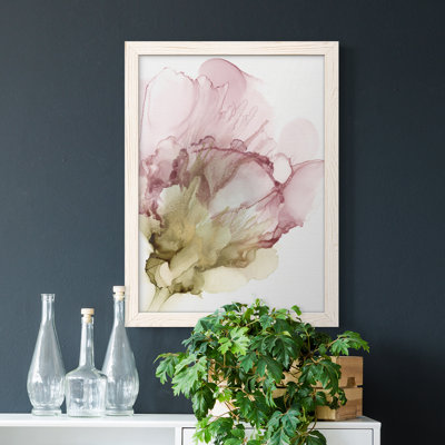 Floraison rose II, toile encadrée de qualité supérieure - prête à être accrochée