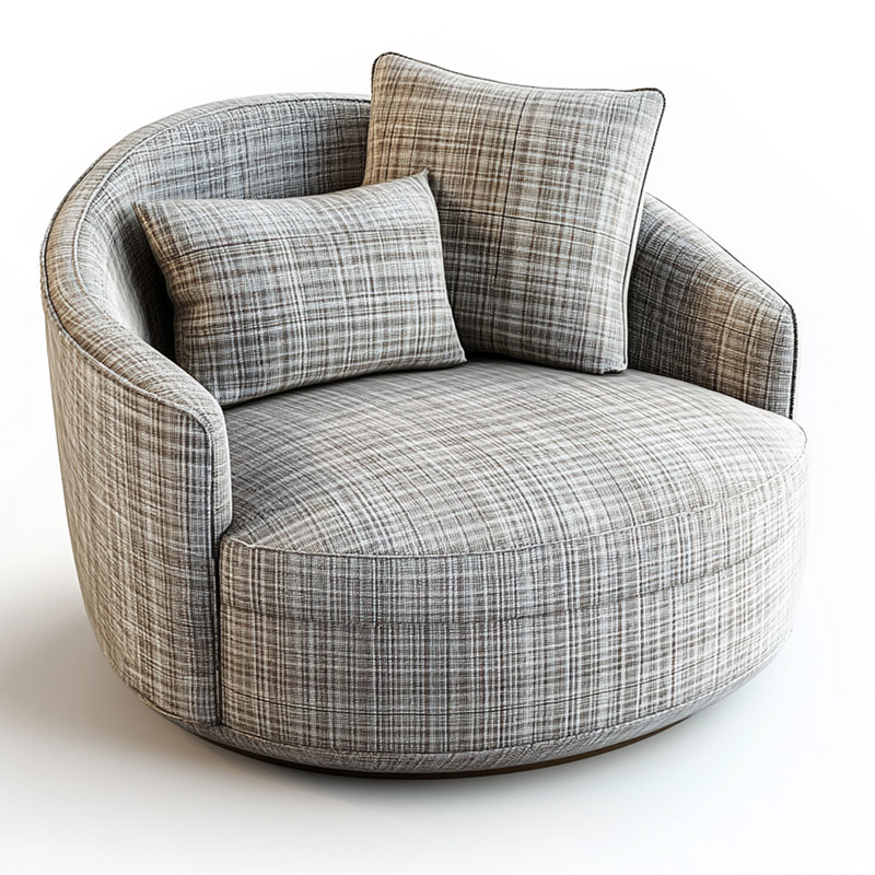 Fauteuil demi-tonneau Fine Plaid
