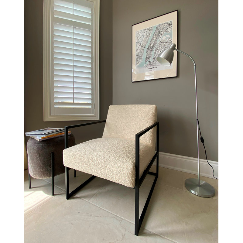 Chaise avec accoudoirs moderne Marilyn, Blanc