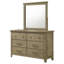 Commode 6 tiroirs en chêne avec miroir