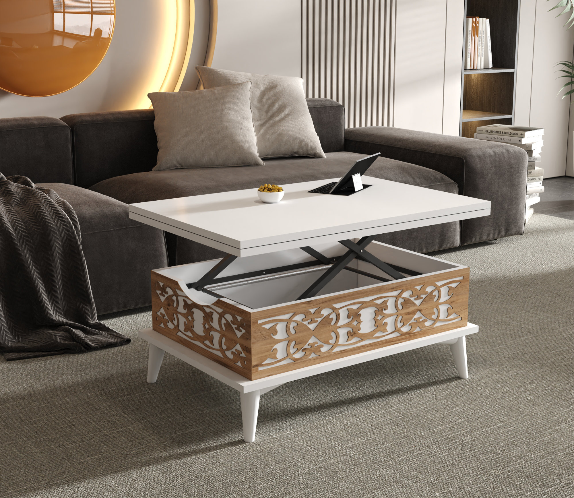 Bloomsbury Market Niverville Lift Top Extendable Coffee Table with ...