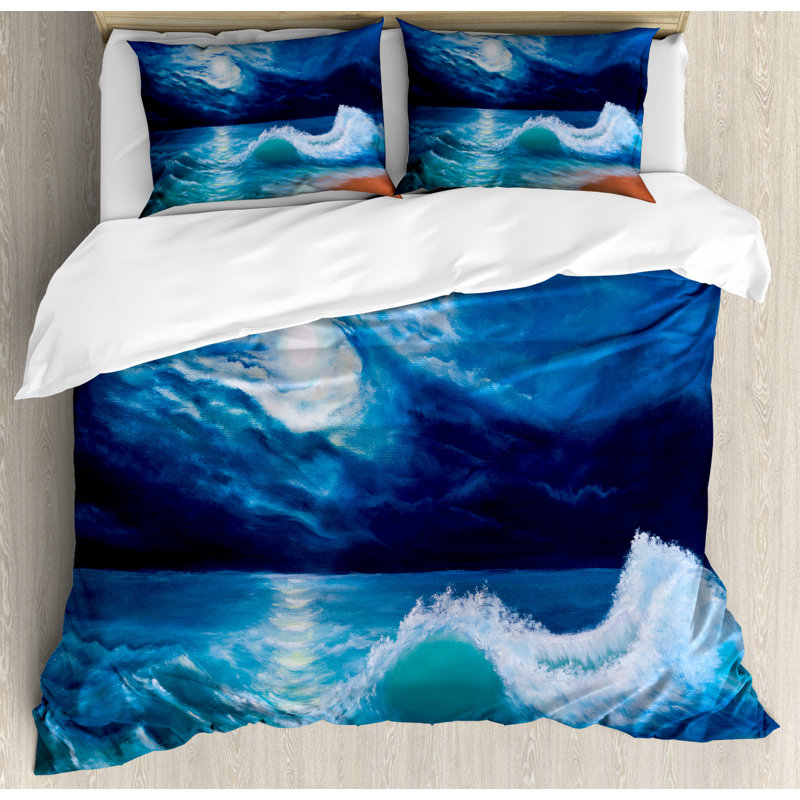 Coastal Polyester Duvet Cover, King Duvet Cover + 2 Shams