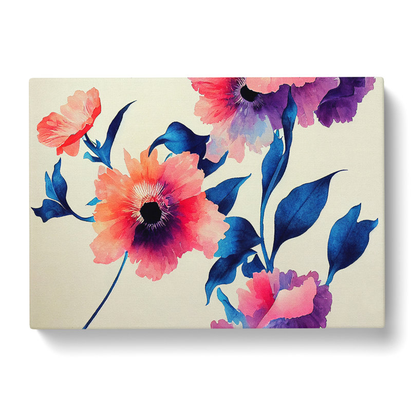 Precious Watercolour Flowers - Wrapped Canvas, 50cm H x 76cm W x 3cm D