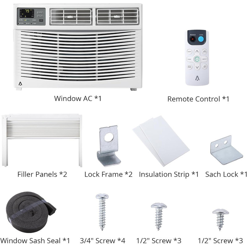 Climatiseur de fenêtre 8 000 BTU, refroidissement rapide à 350 pieds carrés