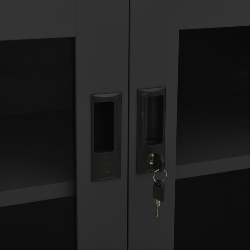 Office Cabinet Steel, Anthracite, 35.4" x 15.7" x 27.6" Incorrect
