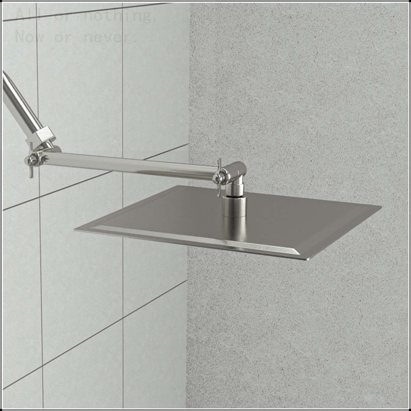 Rain Shower Head With Shower Arm  (10 Inch Square, Brushed Nickel)