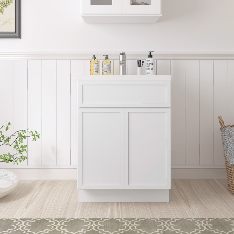 24'' Single Bathroom Vanity Base Only, White