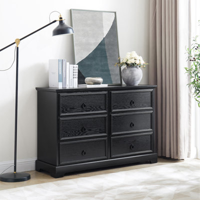 Commode à 6 tiroirs Modern Farmhouse pour chambre à coucher, commode de tiroir de chambre en bois avec 6 tiroirs de rangement, commode à 6 tiroirs pour chambre