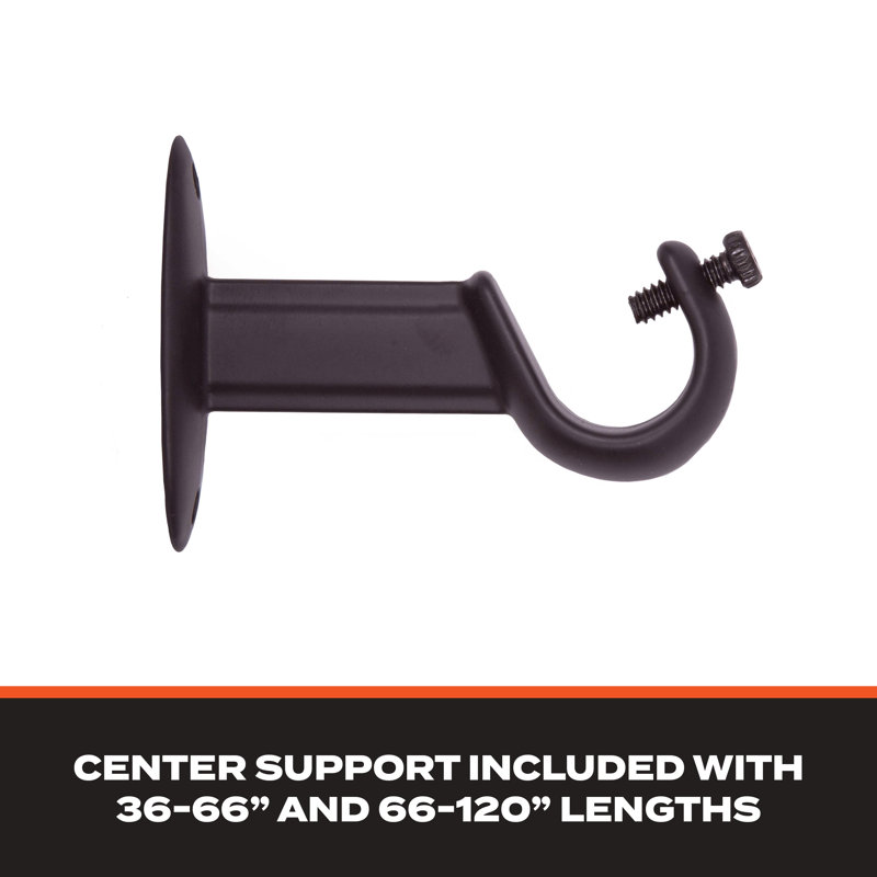 Sun Zero Cage Ball End Blackout Wrap Around Curtain Rod, Adjustable Length, 3/4" Dia. Steel Tube, 36" - 66"