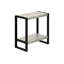 Table d'appoint, côté, bout, table de chevet, lampe, salon, chambre à coucher, stratifié gris, métal noir, industriel-795455782