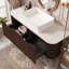 Meuble-lavabo mural simple 48 po avec plateau en marbre-924643699