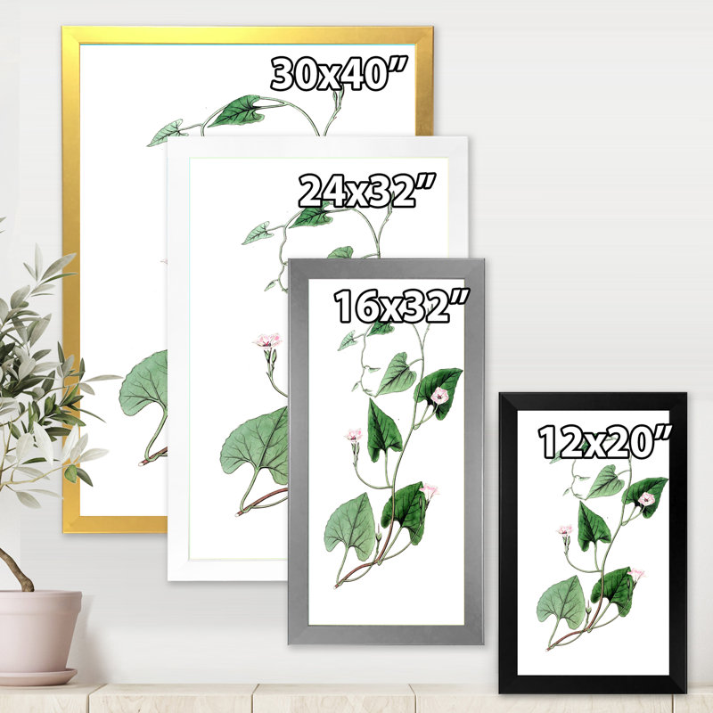 Feuilles de plantes - reproduction d'art sur toile, H 32 po x l 24 po x P 1 po, Argent