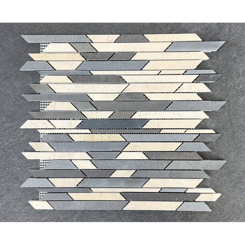 Carrelage mosaïque Crema Marfil and Grey Marble