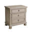 Table de chevet transitionnelle pour chambre à coucher avec tiroir caché et finition grise brossée avec placage en bouleau et table de chevet