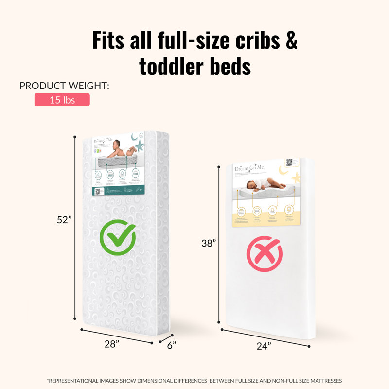 Dream On Me Juniper 182 Ultra Coil Inner Spring Standard Crib & Toddler Bed Mattress I Waterproof I Green Guard Gold Certified I 10 Years Manufacture Warranty I Vinyl Cover I Made In The U.S.A