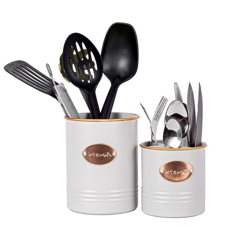 Metal Round Utensil Crock