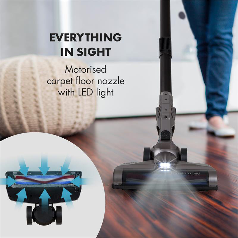 Klarstein Cleanbutler Cordless Bagless Canister Vacuum, Grey