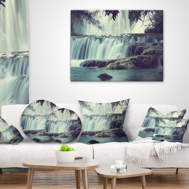 Coussin Amazing Waterfall in Mexico, 18" x 18", Carré
