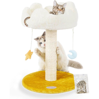 Cat Scratching Post With Bed Cat Tree Tower For Indoor Cats Natural Sisal Cat Scratcher With Soft Perch For Kitten  Adult Cats Small Cat Tower Wit