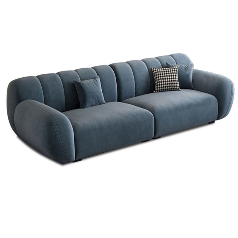 Canapé modulaire bleu en polyester, 3, 28,74 po H x 94,49 po L x 41,73 po P, Bleu