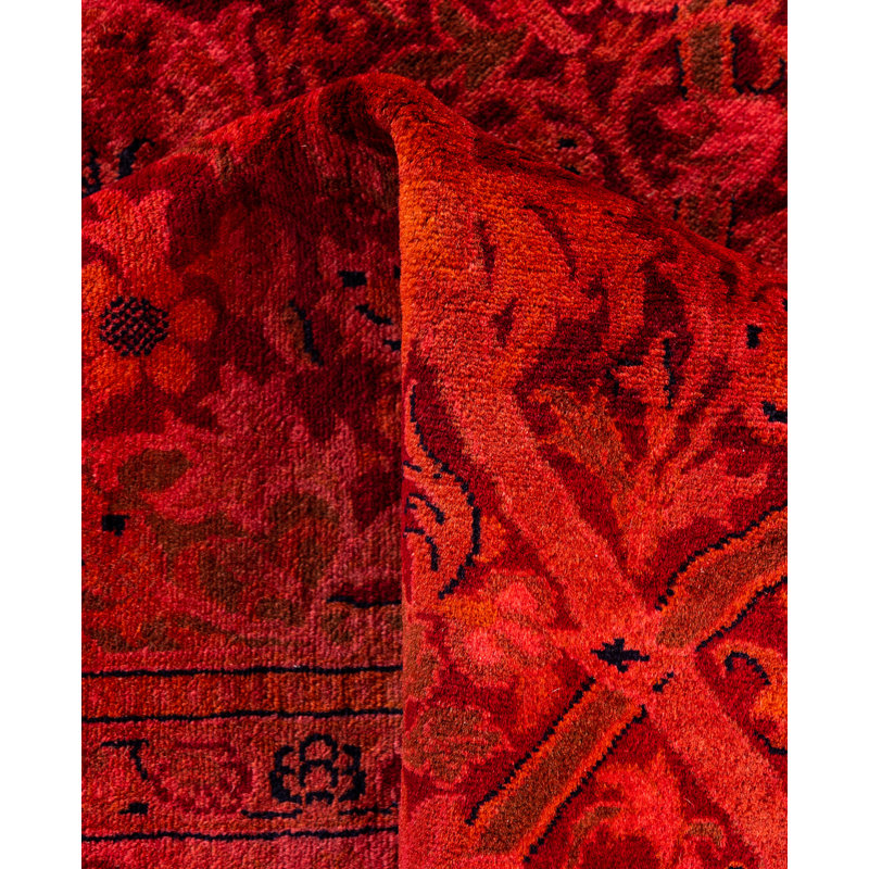 Overdyed Hand-Knotted Wool Modern-Contemporary Pink Area Rug 6' 2" x 6' 3"