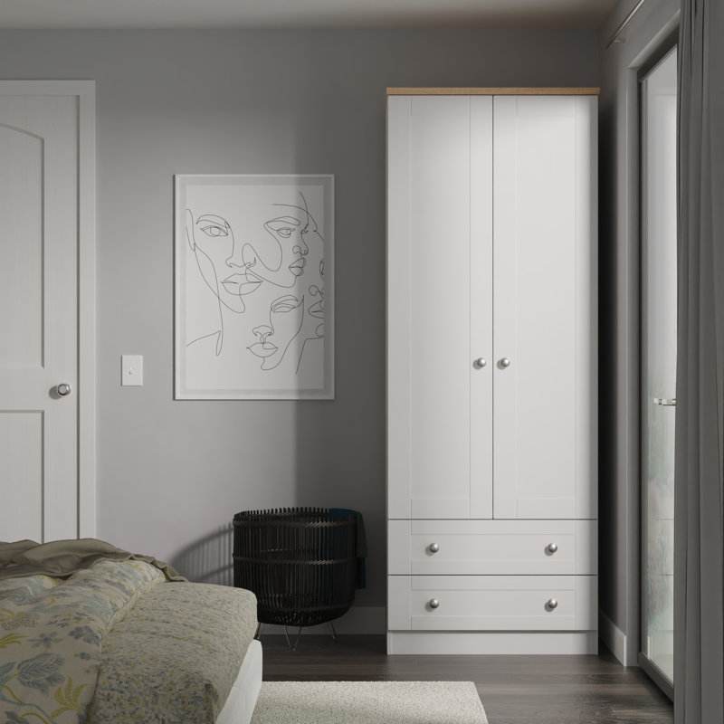 Ondrasek Manufactured Wood Wardrobe, Grey Ash