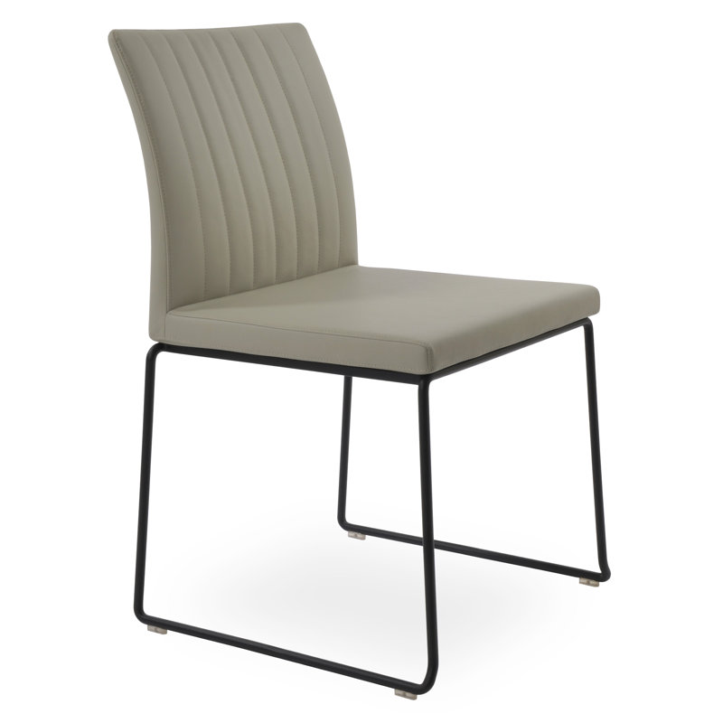 Chaise de salle à manger Zeyno, Gris clair, Noir