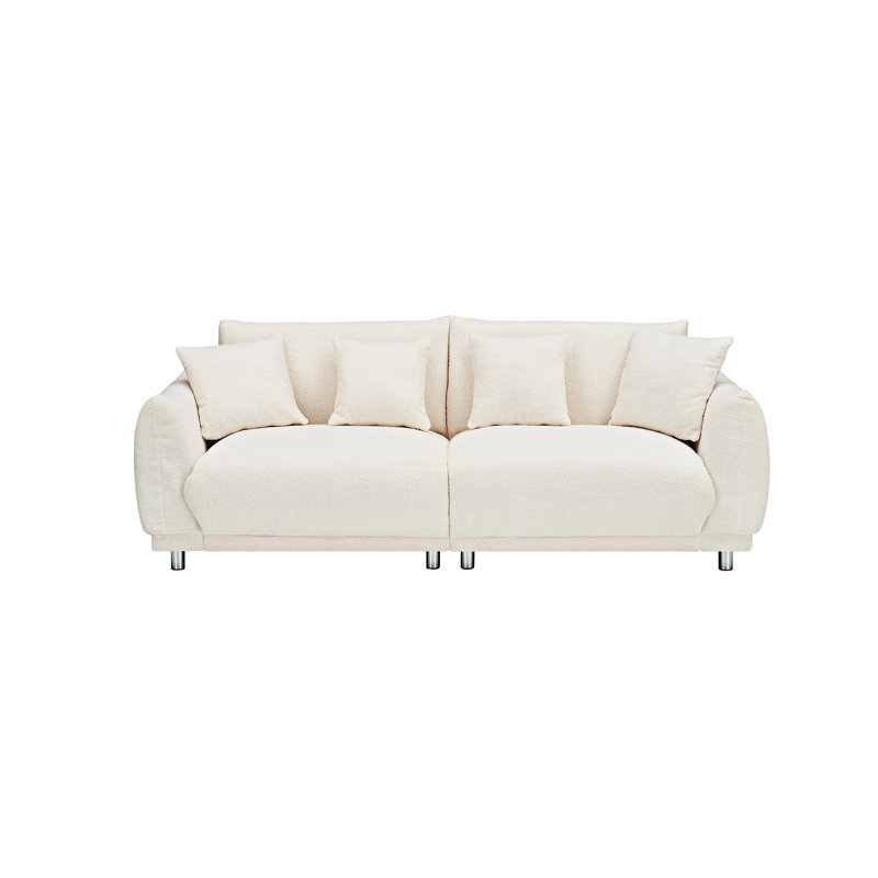 Canapé rembourré avec coussins, Beige