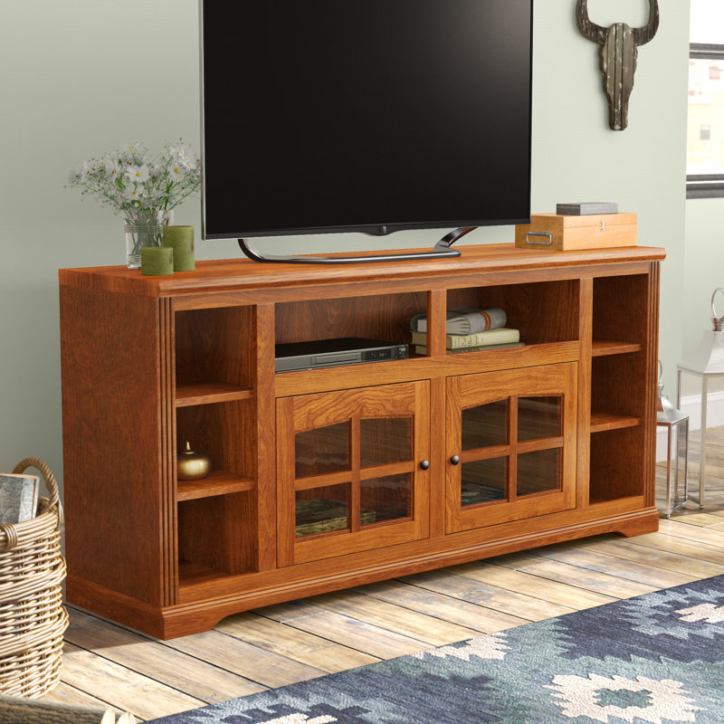 Rafeef Unfinished TV Stand for TVs up to 75", Medium Oak