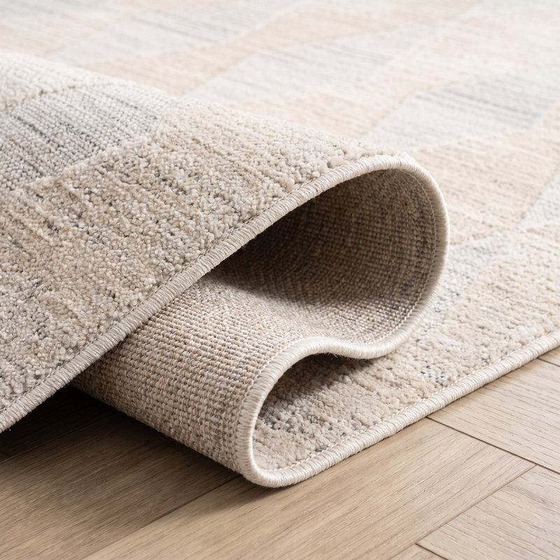 Tapis d'intérieur moderne à motif de branches Jordany, beige crème., Tapis de couloir 2 pi 3 po x 5 pi 1 po