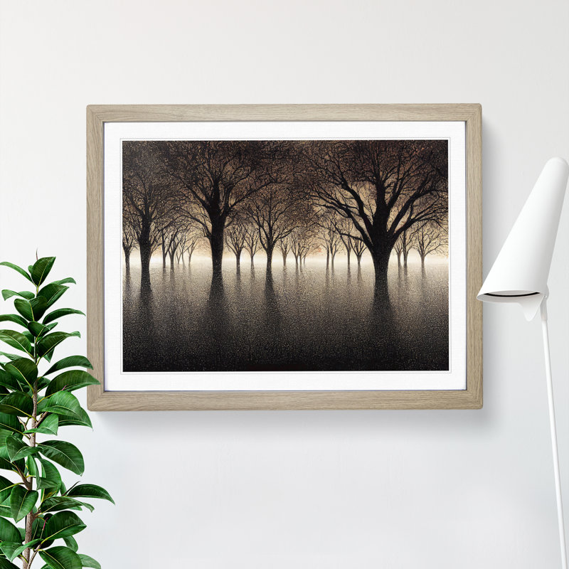 Luscious Tree Forest - Single Picture Frame Painting, 46cm H x 64cm W x 2cm D, Oak