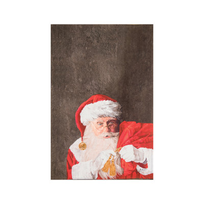 Printed Santa Claus & Toys Christmas Dishtowel