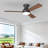42 In. Dimmable Led Indoor/outdoor Black Flush Mount Ceiling Fan With Light And Remote, 6 Speeds Dc Reversible Noiseless-69907867
