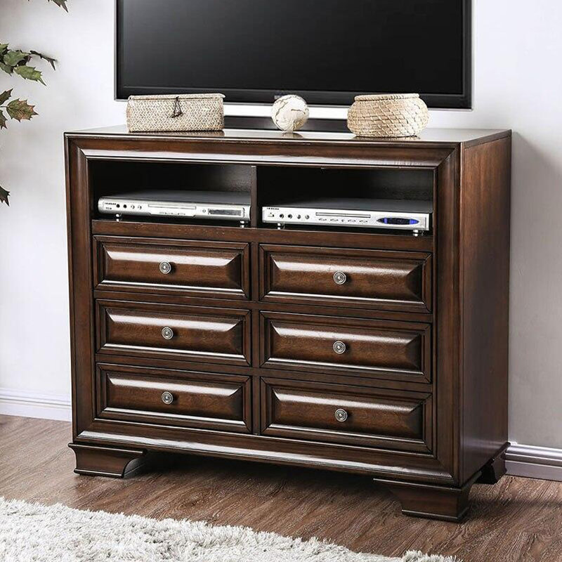 Commode média 6 tiroirs Goldene, Cerisier brun
