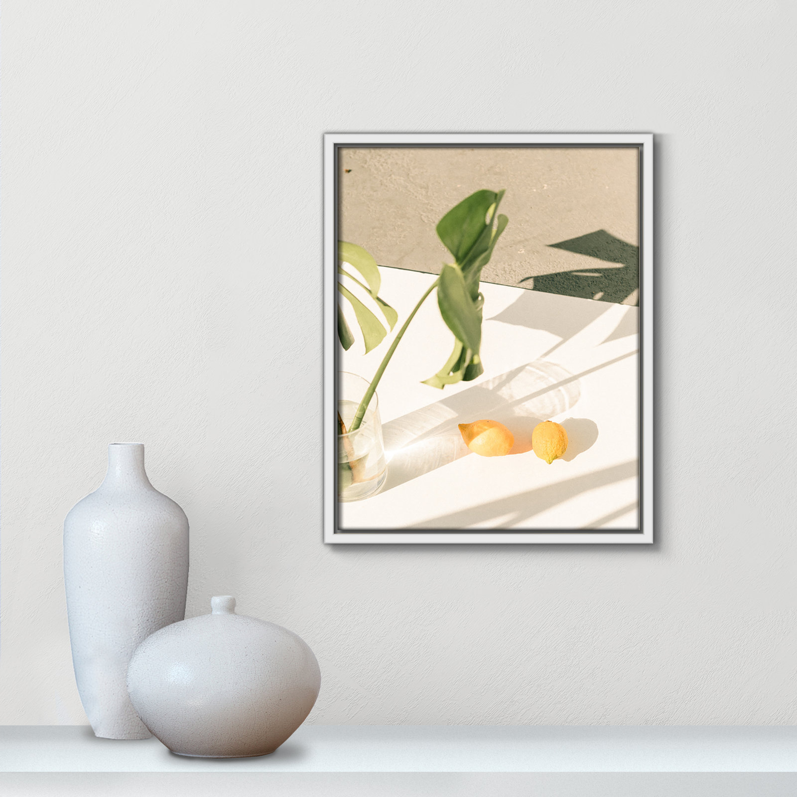 Citrus and Palms Print, 15.5'' H x 12.5'' W x 2'' D, White Framed