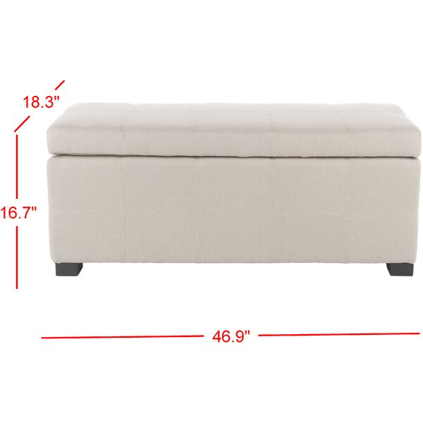 Ebern Designs Graysie Linen Upholstered Storage Bench & Reviews | Wayfair