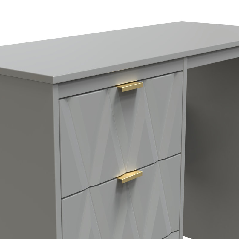 Las Vegas 3 Drawer Vanity in Graphite (Ready Assembled), Dusk Grey